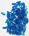 100 3x11mm Matte Transparent Dark Aqua AB Dagger Beads